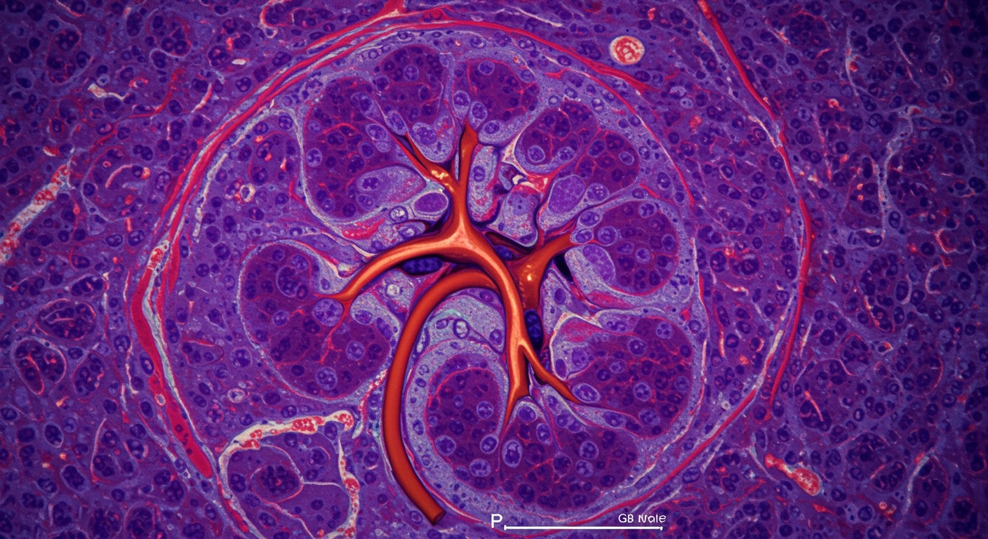 Medical kidney biopsy showing acute interstitial nephritis with PPI medications and inflammatory cell infiltration diagram