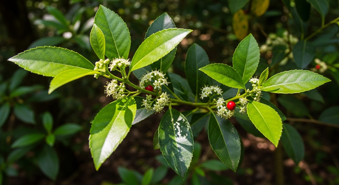 Brain waves with caffeine molecule overlay