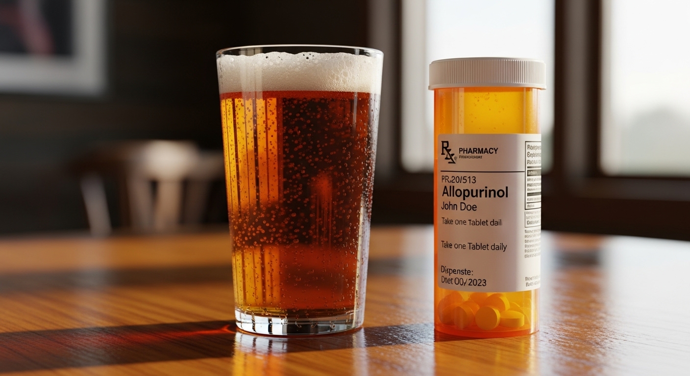 Alcoholic drinks increasing risk of gout flare