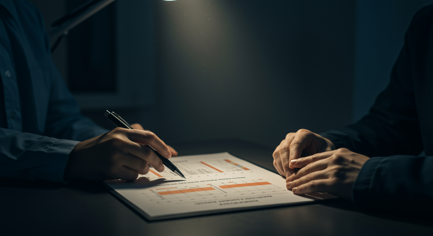 Medical consultation chart showing treatment switching outcomes on clinical desk with professional lighting