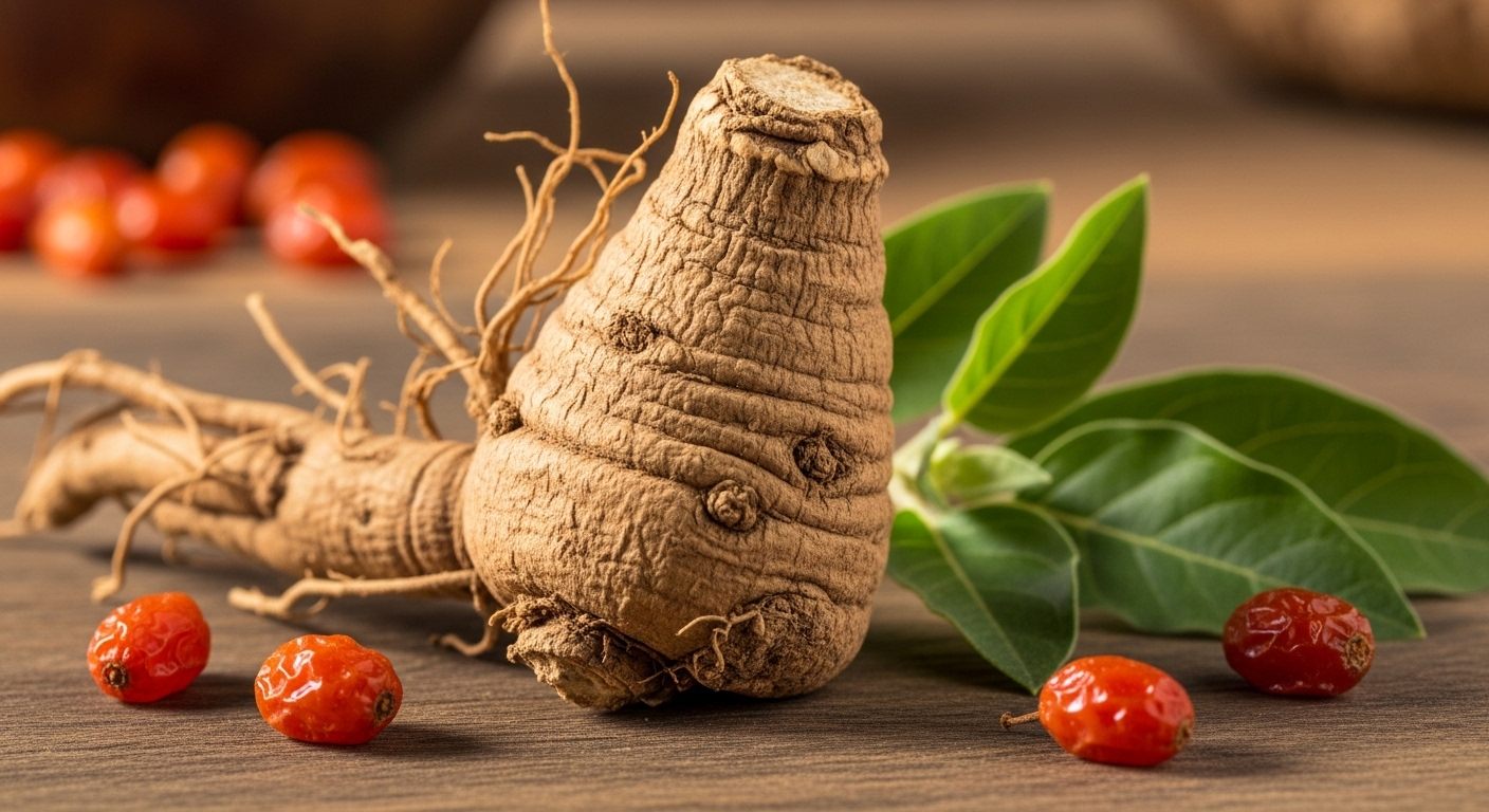 Photorealistic image of an older man smiling and active outdoors, symbolizing improved vitality and energy with herbal therapy