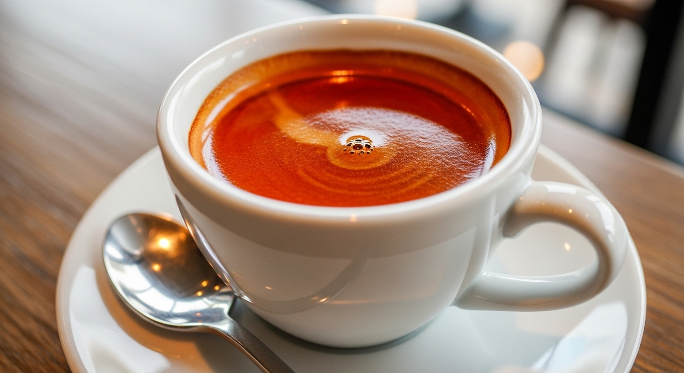 Coffee cup beside a water glass symbolizing hydration balance