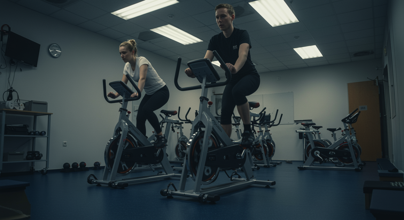 Exercise testing laboratory with cycling equipment