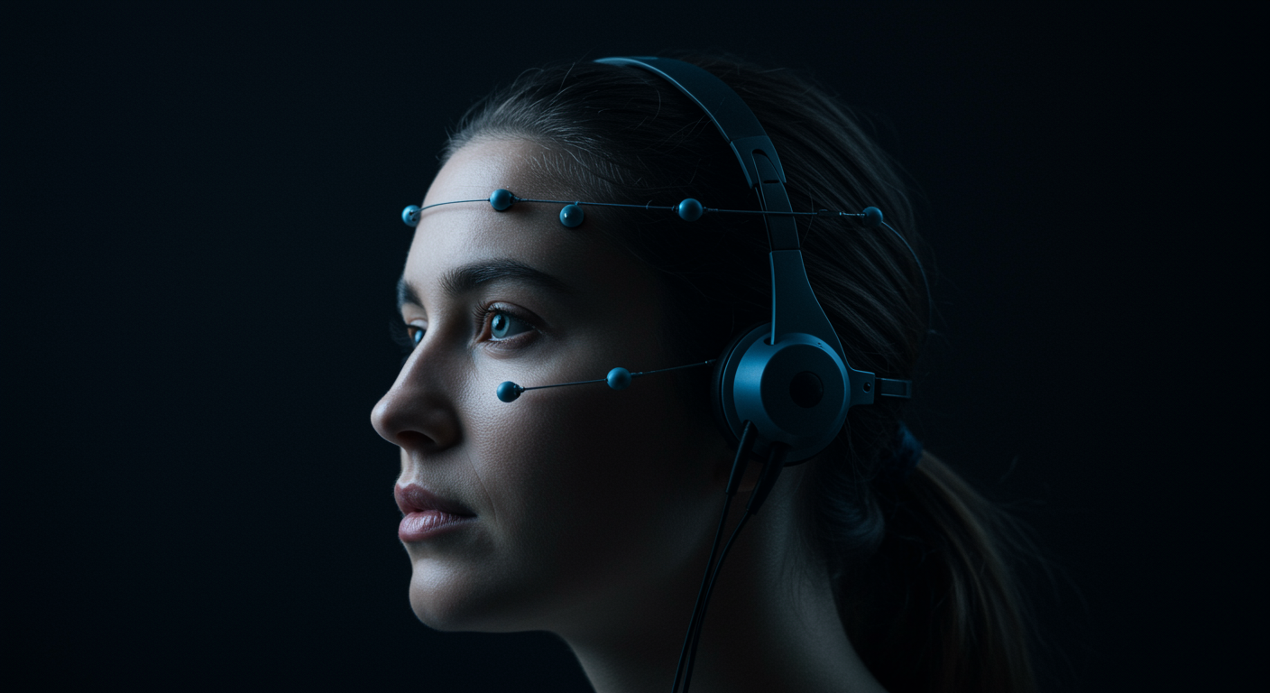 EEG neurofeedback headset with soft lighting