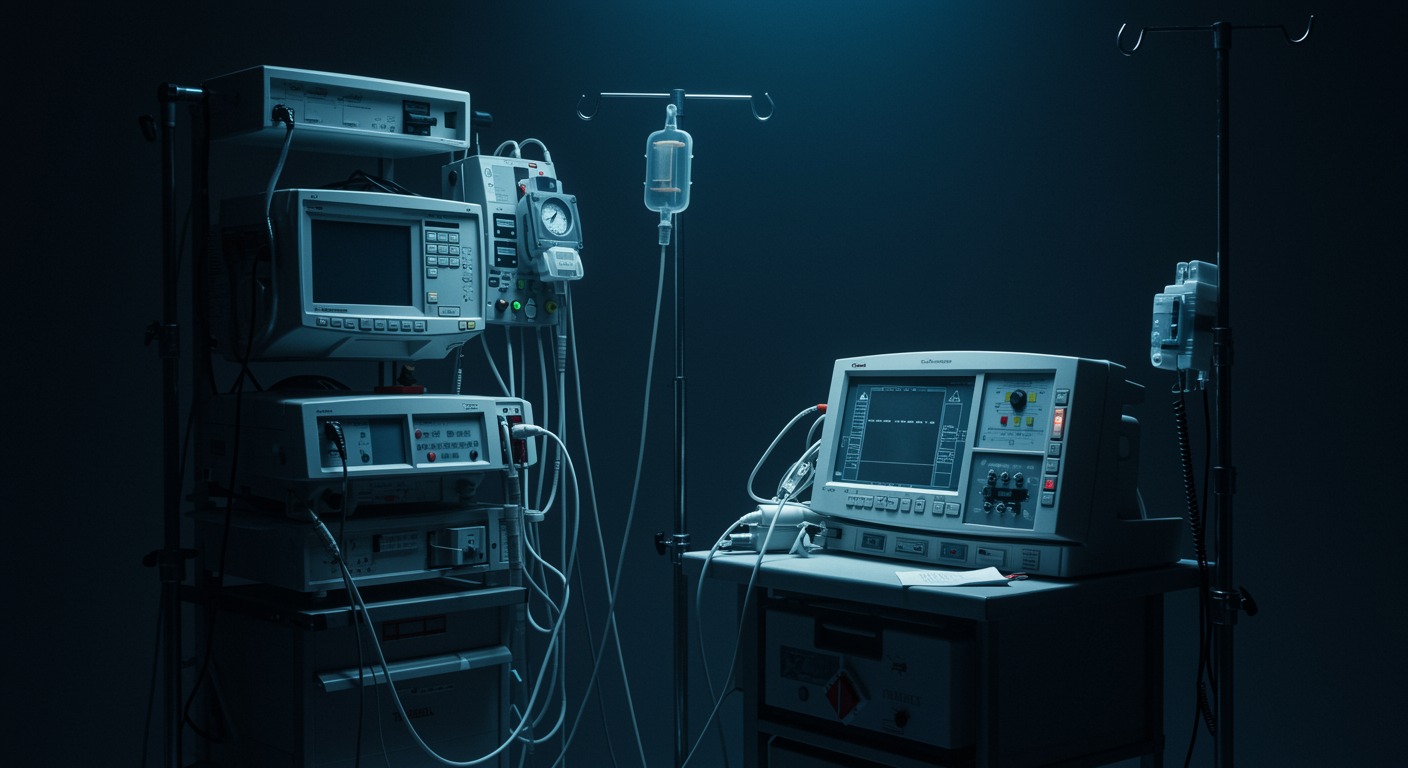 ECT equipment with life-saving symbolism in soft lighting