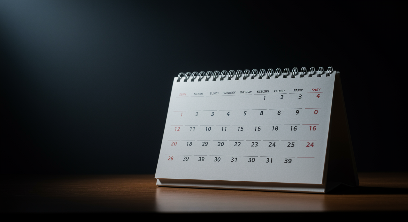 Medical appointment calendar with soft lighting