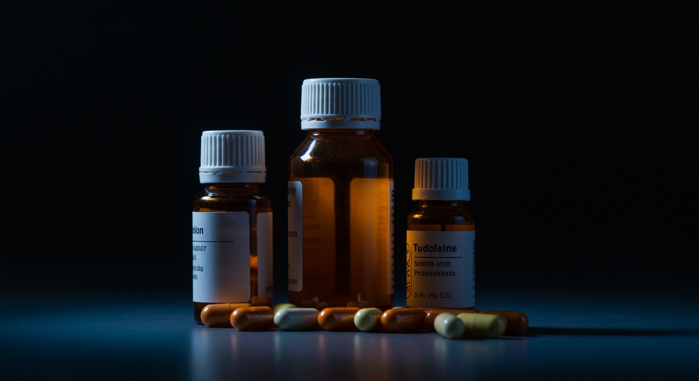 Medication bottles with soft pharmaceutical lighting