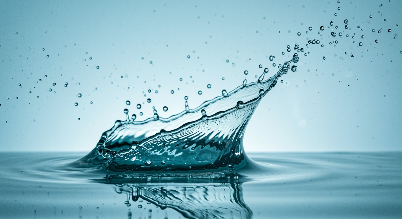 Water splash on white background