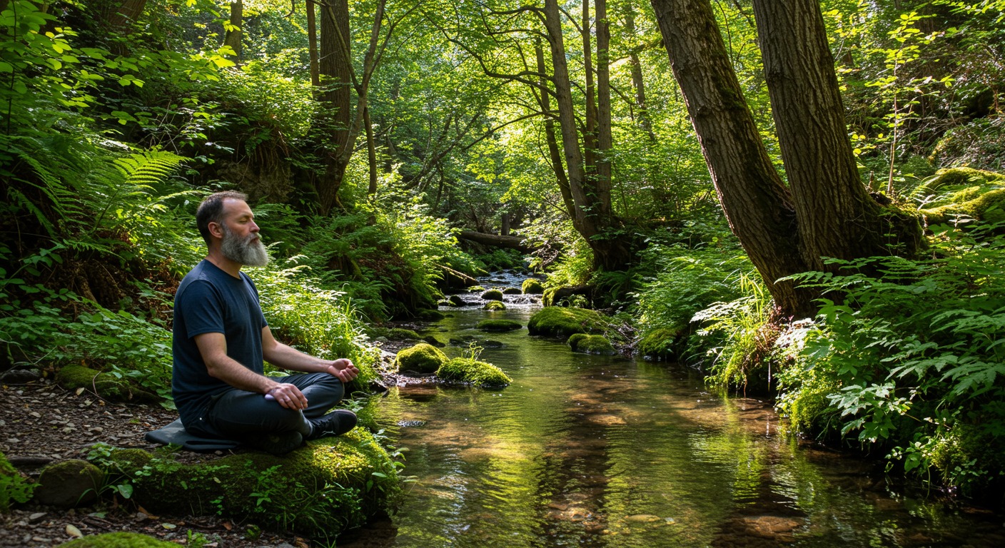 A person meditating