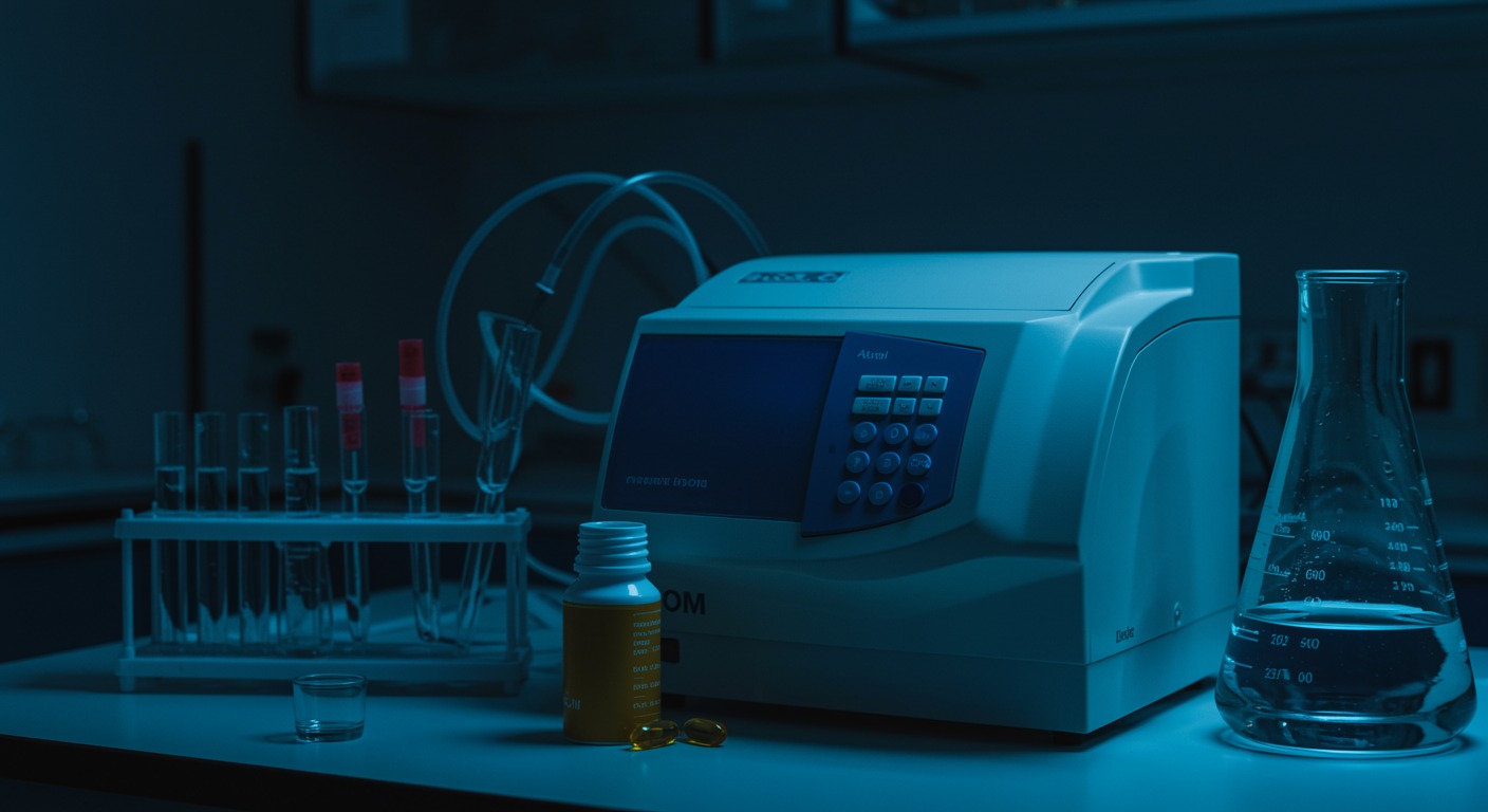 Laboratory setting with inflammation biomarker testing equipment and omega-3 supplements for personalized depression treatment