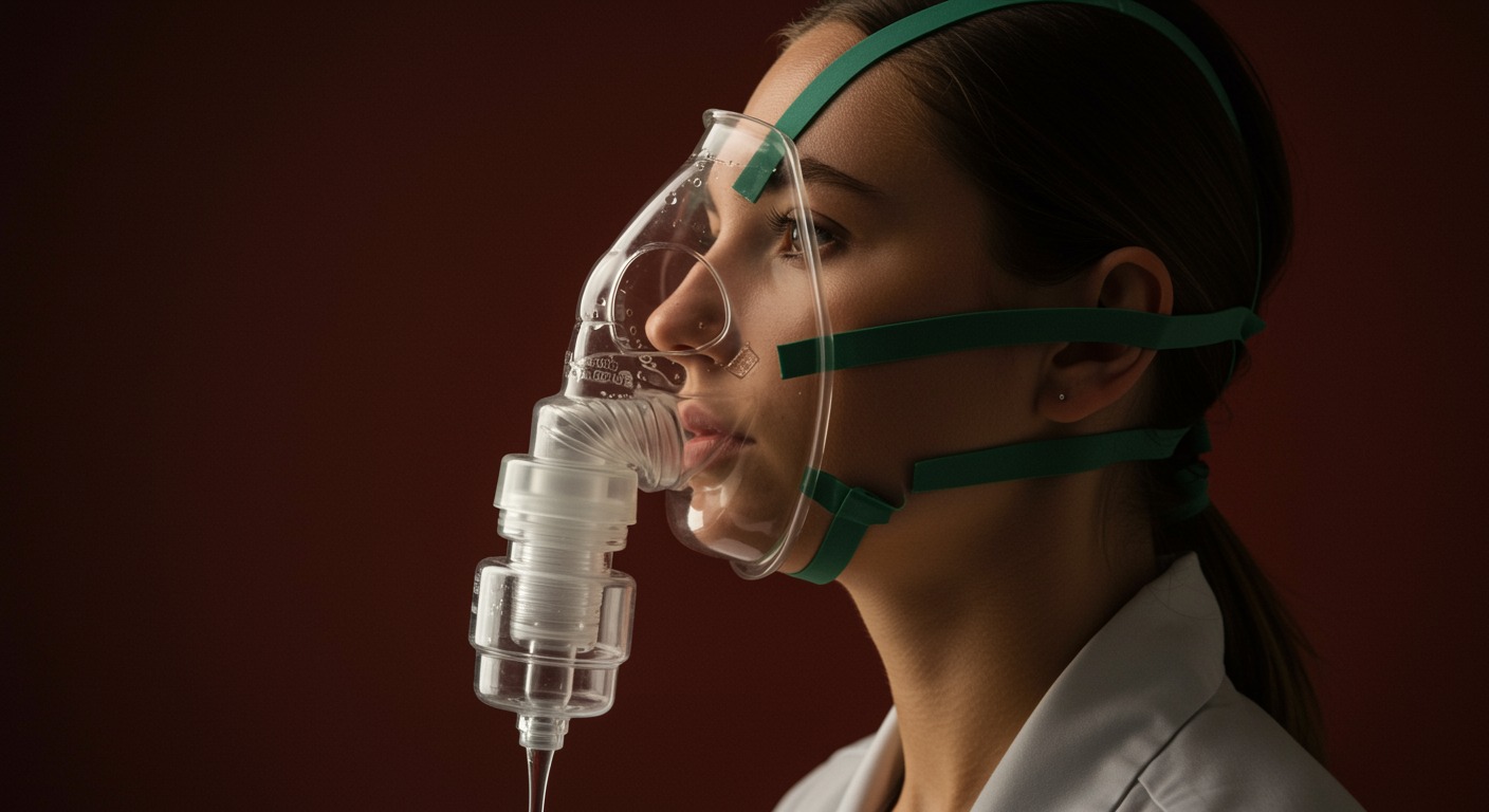 Oxygen mask in warm clinical setting
