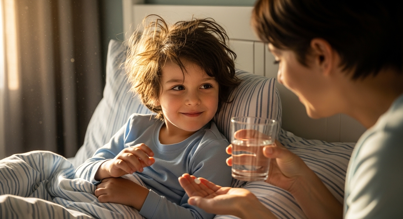 Child with obsessive-compulsive disorder being comforted by parent