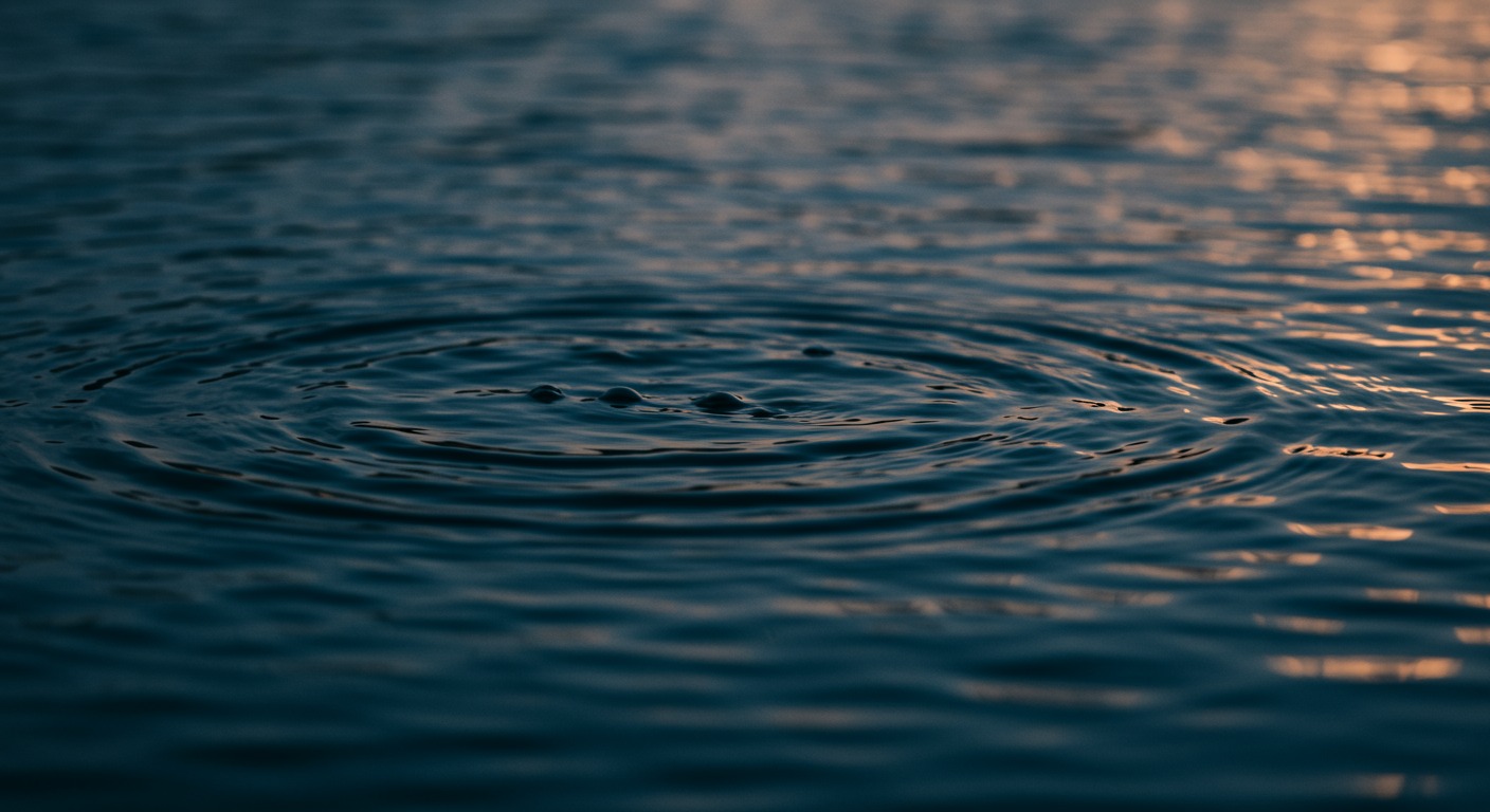 Water ripples in bright light