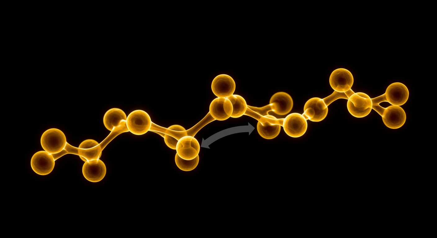 Serotonin pathway glowing in warm golden tones