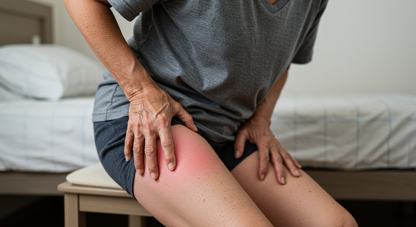 Illustration depicting probiotics' role in osteoarthritis pain management.