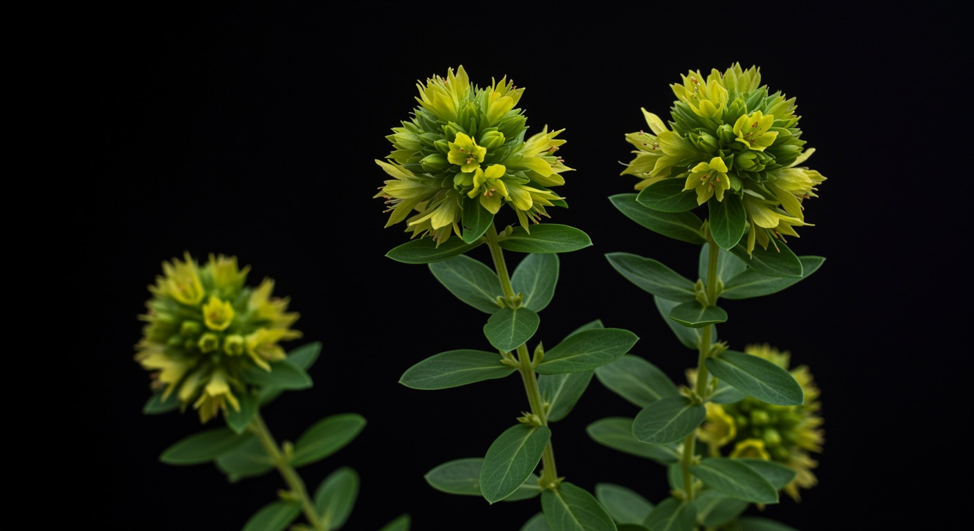 Rhodiola rosea plant with natural lighting