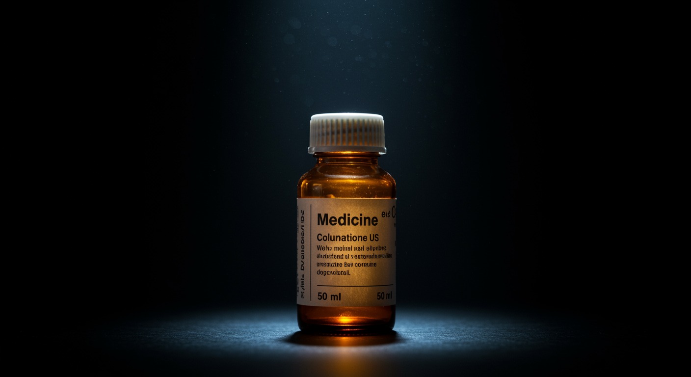 Medicine bottle with soft lighting