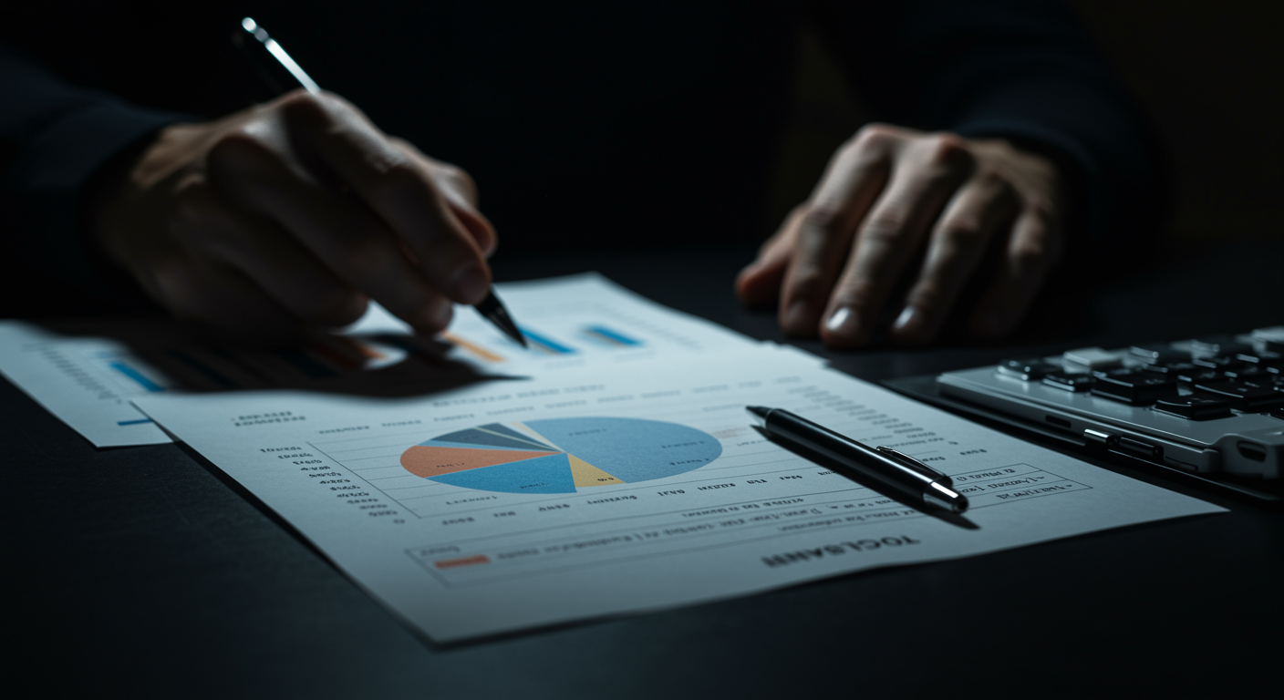 Medical research documents and data charts with soft lighting