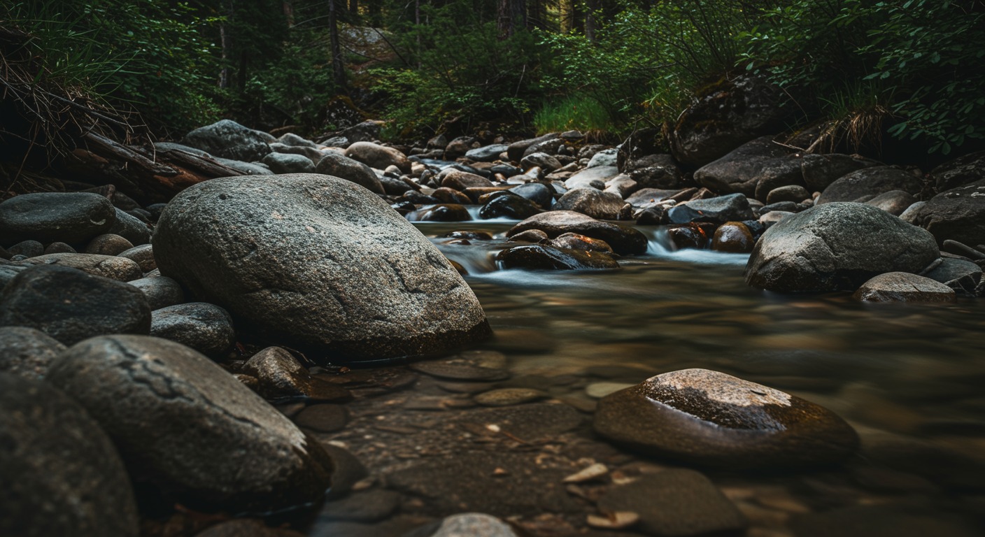 Stream with smooth rocks