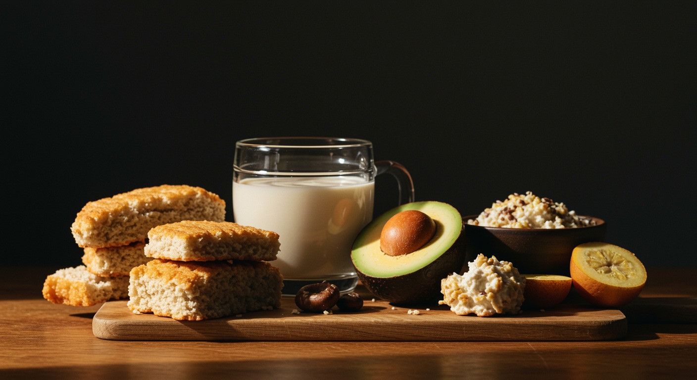 Tryptophan-rich foods in warm natural daylight