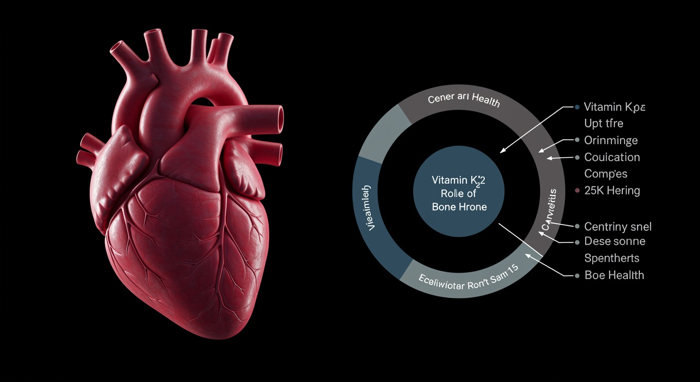 Diagram showing Vitamin K2's role in heart and bone health